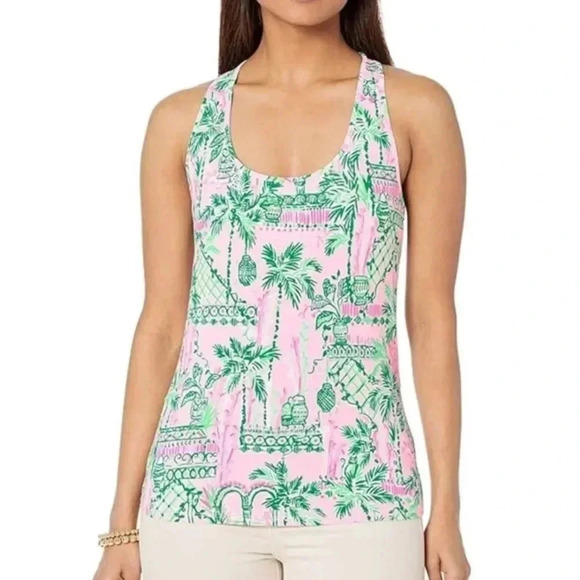 Lilly Pulitzer Tank Top Luxletic X Meryl Mina Built in bra UPF 50 active workout - Picture 2 of 8